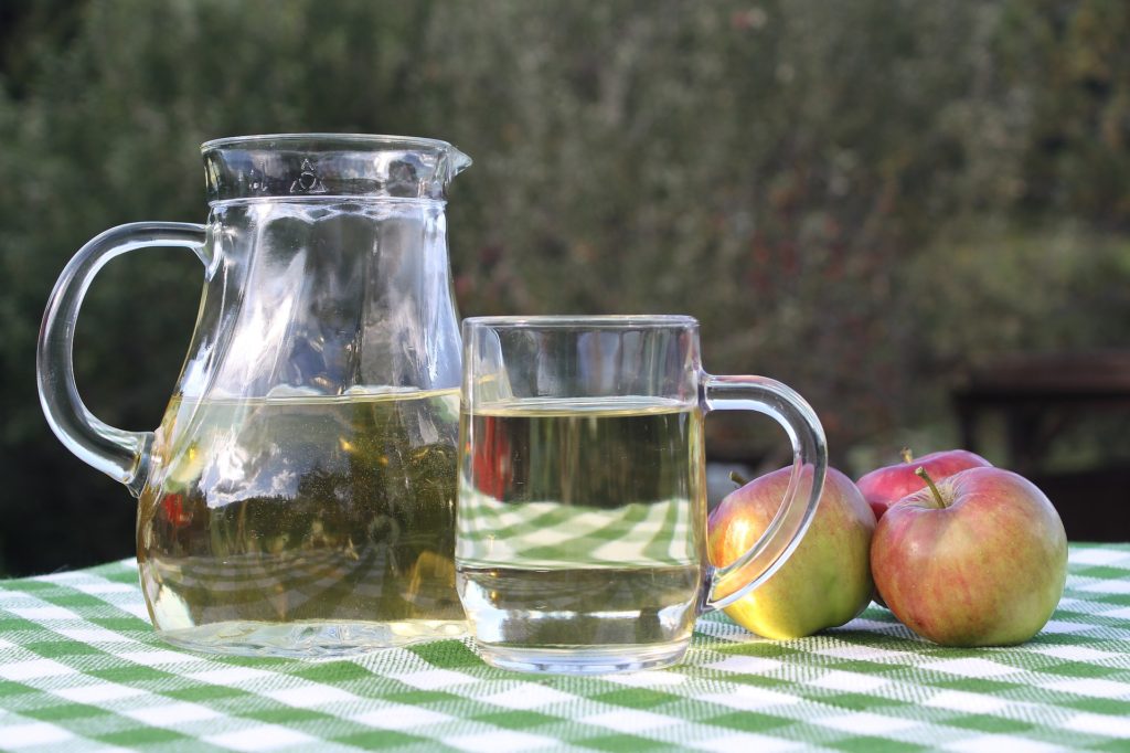 apple cider in pitcher